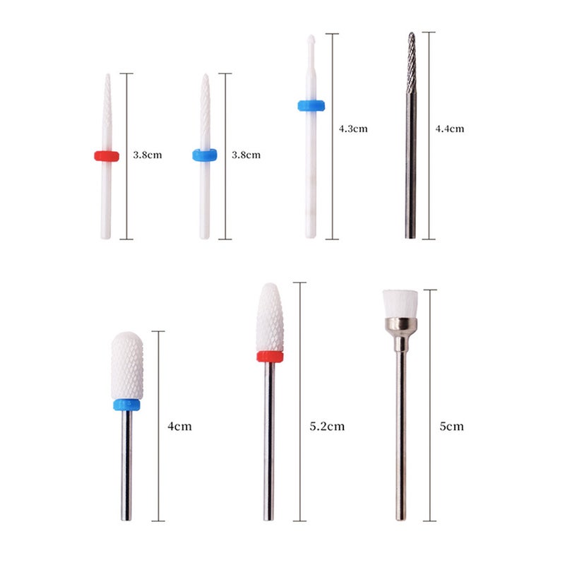 1 Set 7pcs Ceramics Electric Grinding Nail Drill Bits Set Milling Cutter Manicure Tool Polish Tool for Nail Art Shop Friends - Image 4