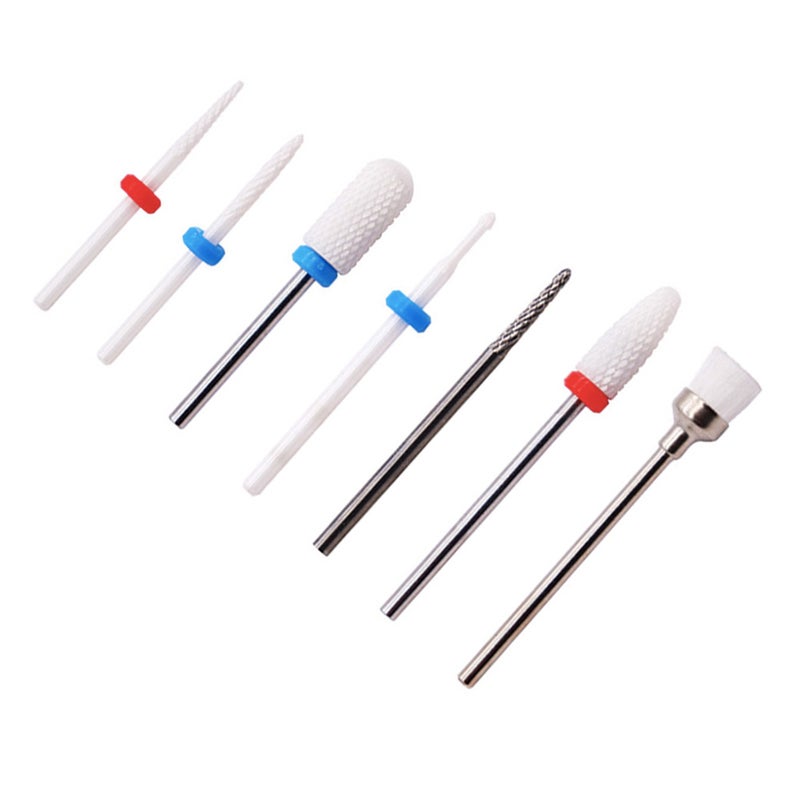 1 Set 7pcs Ceramics Electric Grinding Nail Drill Bits Set Milling Cutter Manicure Tool Polish Tool for Nail Art Shop Friends - Image 1