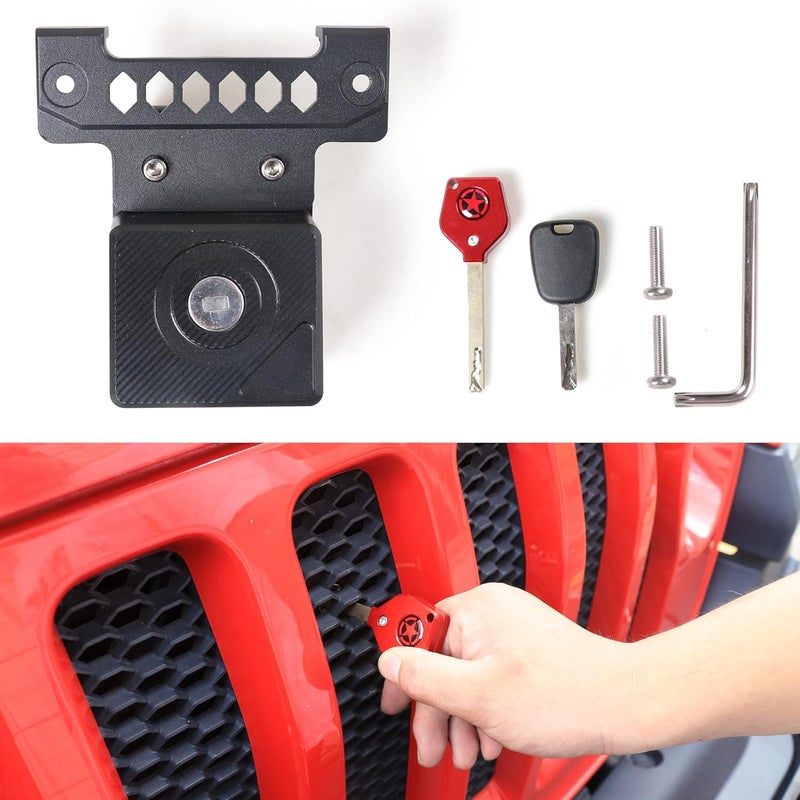 RERPRO JL Hood Lock for 2018-2024 Jeep Wrangler JL JLU Unlimited 4XE - Anti-Theft Hidden Hood Latches with 2 Keys - Image 1