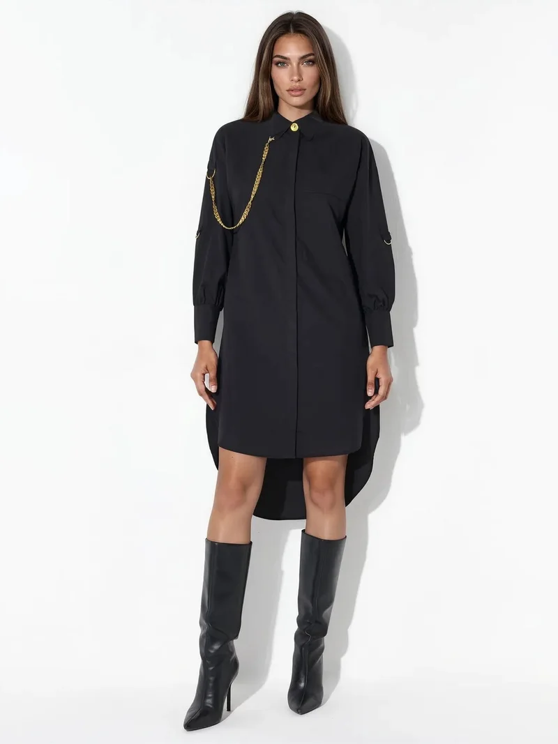 جينيفر Oversized Mini Shirt Dress
