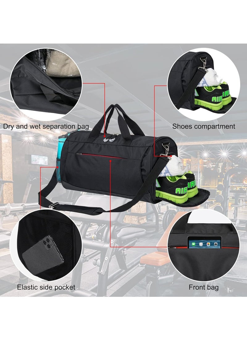 Relex Sports Gym Bag with Shoes Compartment Large Capacity Gym Bag Multi Pocket Duffel Bag for Men and Women Workout Travel (Black)  - Image 4