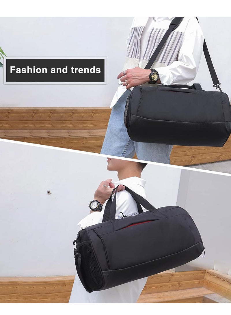 Relex Sports Gym Bag with Shoes Compartment Large Capacity Gym Bag Multi Pocket Duffel Bag for Men and Women Workout Travel (Black)  - Image 5