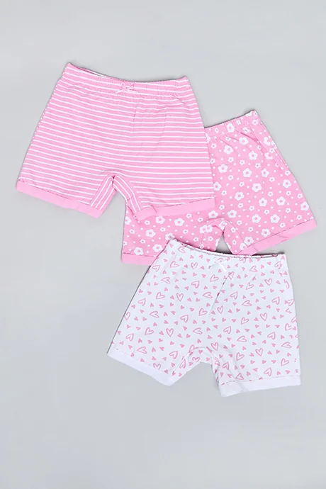 أر أند بي 3 Pack Printed Long Shorts