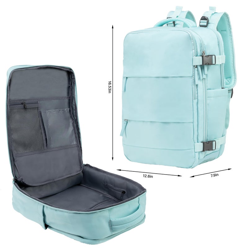 Carrywell (Not Made In China) Travel Backpack Airline Approved, Carry-On Underseat, Holds 15.6 or 16 Inch Laptop, Personal Item Bag with Shoe Compartment For Men Women, Mint 30l - Image 5