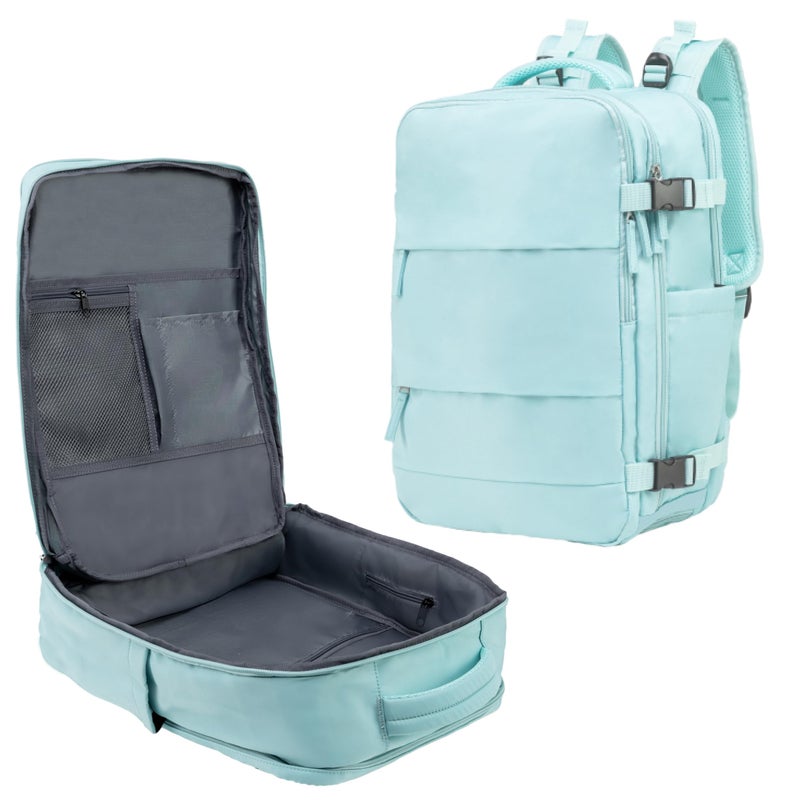 Carrywell (Not Made In China) Travel Backpack Airline Approved, Carry-On Underseat, Holds 15.6 or 16 Inch Laptop, Personal Item Bag with Shoe Compartment For Men Women, Mint 30l - Image 1