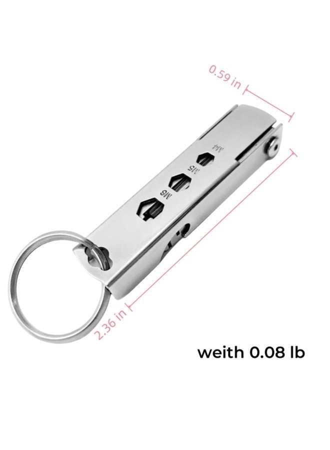 general 2 Packs 11-in-1 mens keychain multi tool, Stainless steel edc bottle opener keychain with folding knife for survival gear and camping tools - Image 5