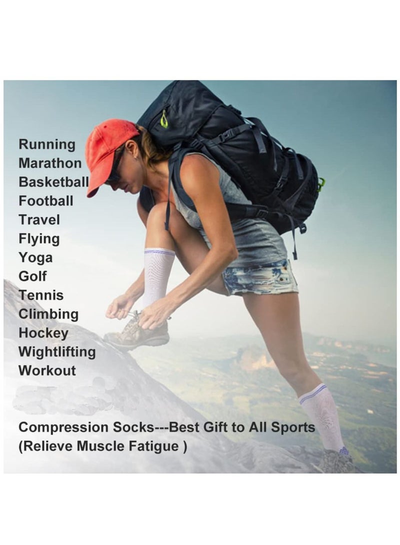 Y&D 4 Pair Medical Sport Compression Sock Unisex cotton support socks for Men Women Nurse - Image 2