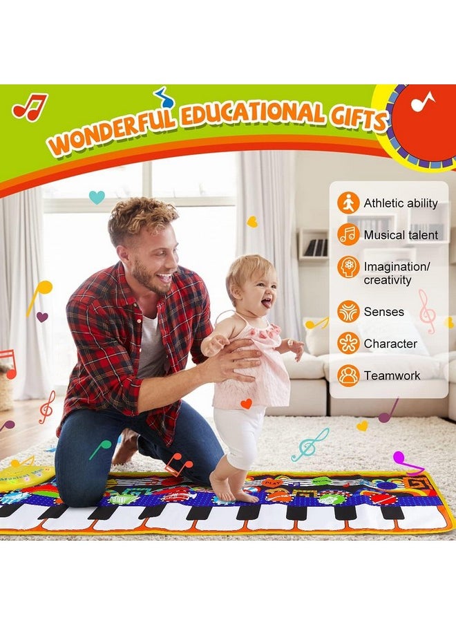 RenFox - Baby Piano Mat With 25 Music Sounds, Kids Musical Playmat, Early Education Development Birthday Gift Music Toy For 1 2 3 Year Girls Boys, Piano Keyboard Touch Play Blanket For Child Toddlers - Image 1