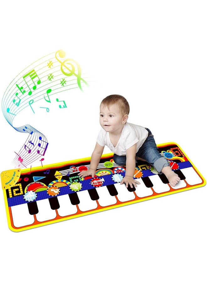 RenFox - Baby Piano Mat With 25 Music Sounds, Kids Musical Playmat, Early Education Development Birthday Gift Music Toy For 1 2 3 Year Girls Boys, Piano Keyboard Touch Play Blanket For Child Toddlers - Image 1