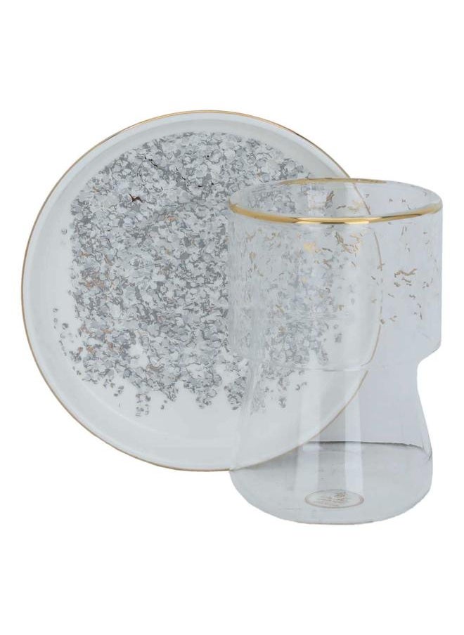 Alsaif Glass Tea Serving Set Pattern 29 Pieces White  - Image 4