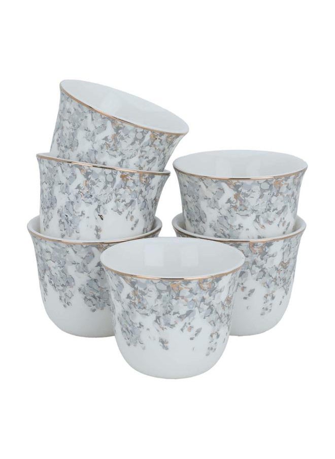 Alsaif Glass Tea Serving Set Pattern 29 Pieces White  - Image 3