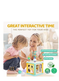 KASTWAVE Montessori Toys, Wooden Activity Cube, Baby Sensory Interactive Toys, Suitable for 1-2 Year Old Baby, Toddler, Kid, Boy Birthday Gift  - Image 5
