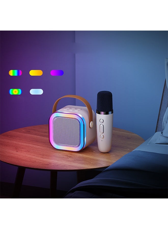 ماكينة كاريوكي صغيرة للأطفال والبنات والبنين - 4 5 6 7 هدية عيد ميلاد لأكثر من 8 سنوات - مكبر صوت بلوتوث محمول مع 2 ميكروفون لاسلكي - اكسسوارات الآلات الموسيقية للأطفال - وردي - Image 2