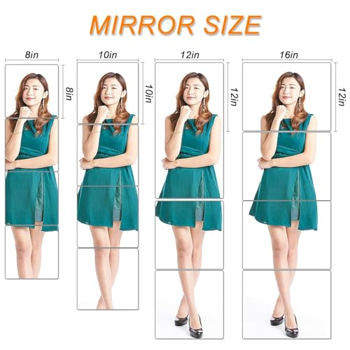 Fliptic 4 Pack Wall Mirror Full Length, 12 x 14 Inch Unbreakable Acrylic Mirror Tiles, Shatterproof Flexible Plastic Mirror Sheets for Bedroom Home Gym Door (4P 12"x 14") - Image 2