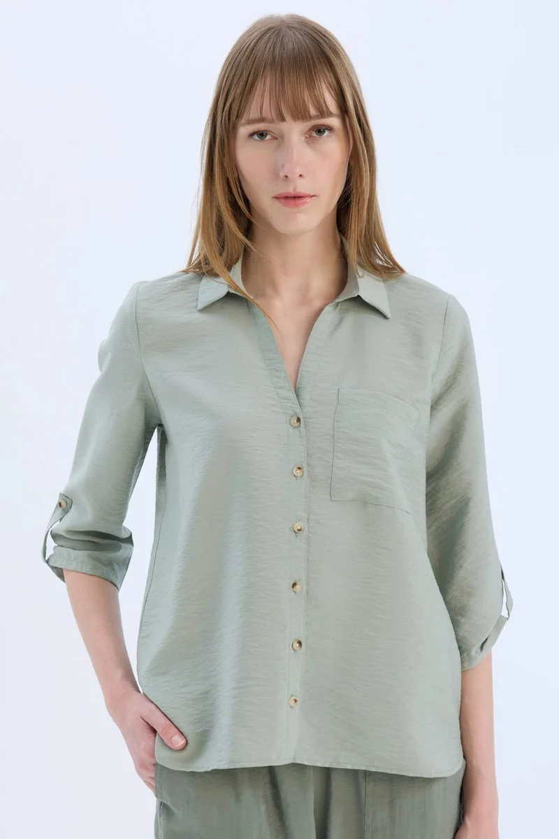 ديفاكتو Regular Fit Shirt Collar Long Sleeve Shirt