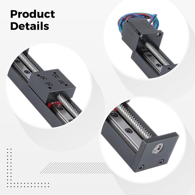 Precision Linear Actuator, 125mm Rail, for DIY CNC Projects - Image 2
