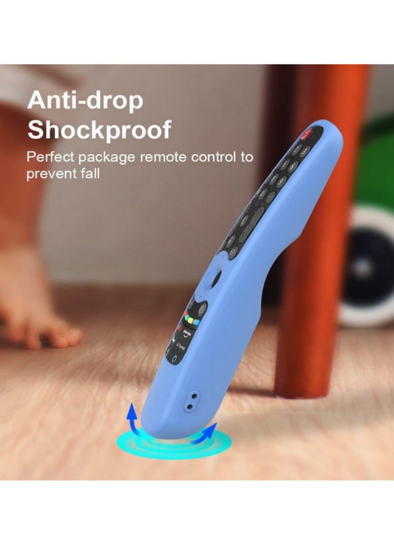 1pcs AN-MR21GA Silicone Case For LG AN-MR21GC AN-MR21N Magic Remote Control Protective Soft Cover Shockproof For LG OLED TV Remote Blue - Image 4