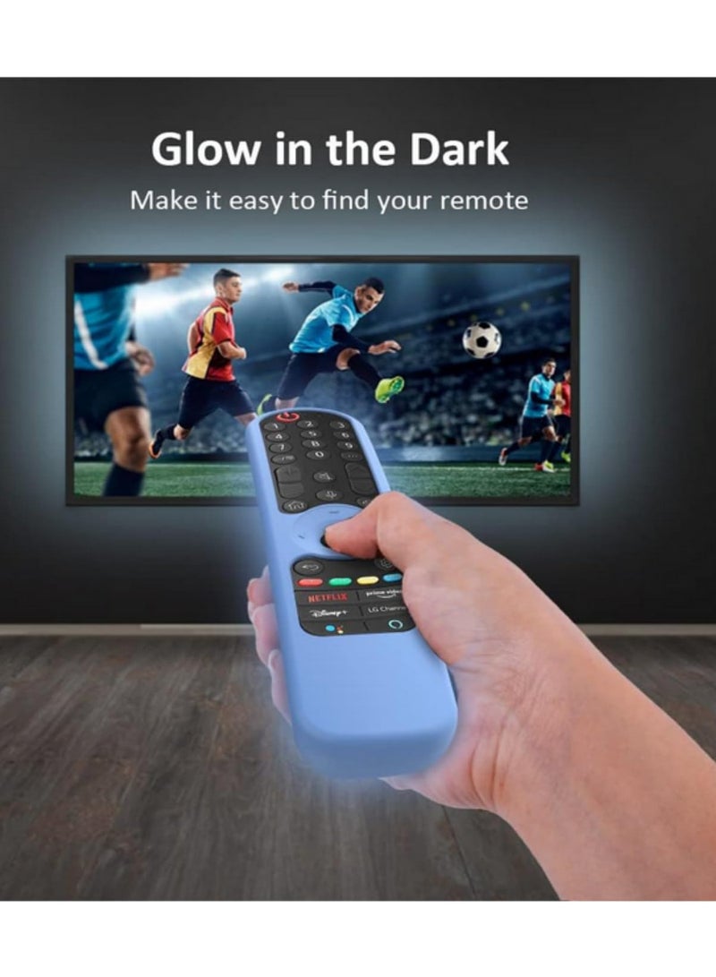 1pcs AN-MR21GA Silicone Case For LG AN-MR21GC AN-MR21N Magic Remote Control Protective Soft Cover Shockproof For LG OLED TV Remote Blue - Image 3