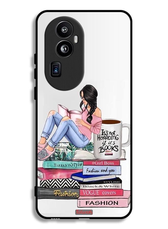 Tolwak Oppo Reno10 Pro (China) Protective Case Cover Girl And Fashion Books Art - Image 1