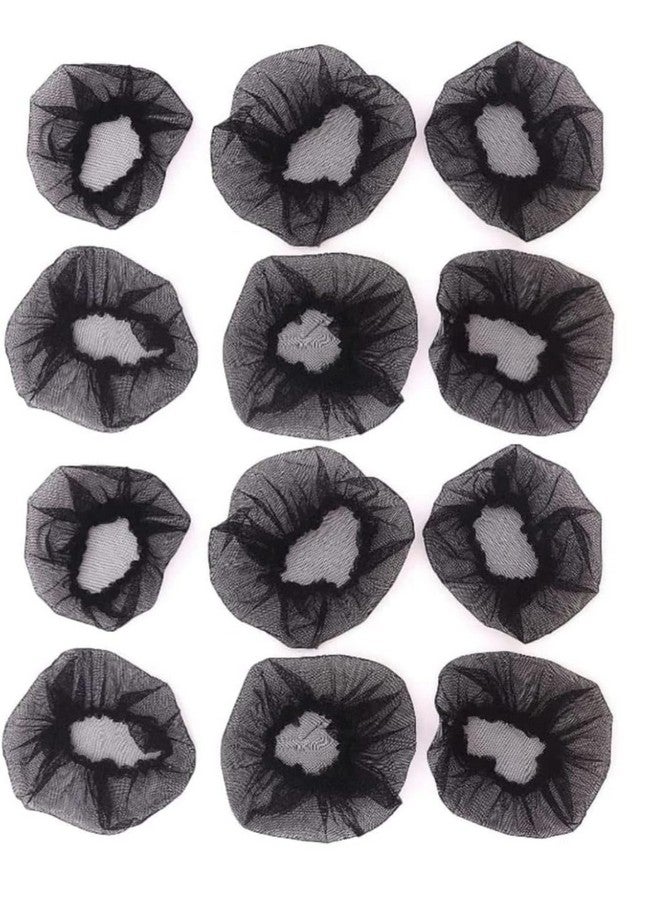 PALMATE Hair Net Bun Cover for Women and Girls, Black, Pack of 12 Pieces - Image 1