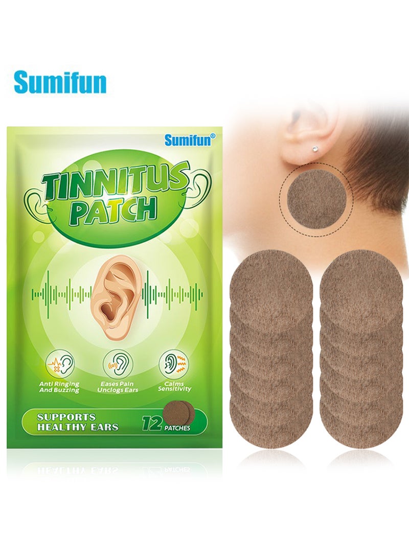 Sumifun - Tinnitus Patch for Ringing Ears, Tinnitus Relief Patches, Natural Herbal Tinnitus Relief Treatment, Relieve Hearing Loss, Protect Ear Health 12 Patches - Image 1