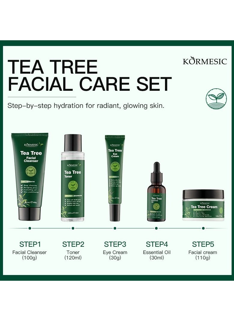 Kormesic Tea Tree Skincare Set (5-Piece) | Gentle Cleansing, Oil Control & Hydration  - Image 4