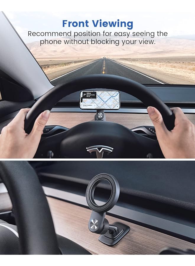 Excefore For Magsafe Car Mount Magnetic Phone Holder For Car Dash Mount Phone Holder Fit Curved Surface Flexible Rotation Compatible With Iphone 14 13 12 Pro Max Plus Mini, Magsafe Case - Image 2