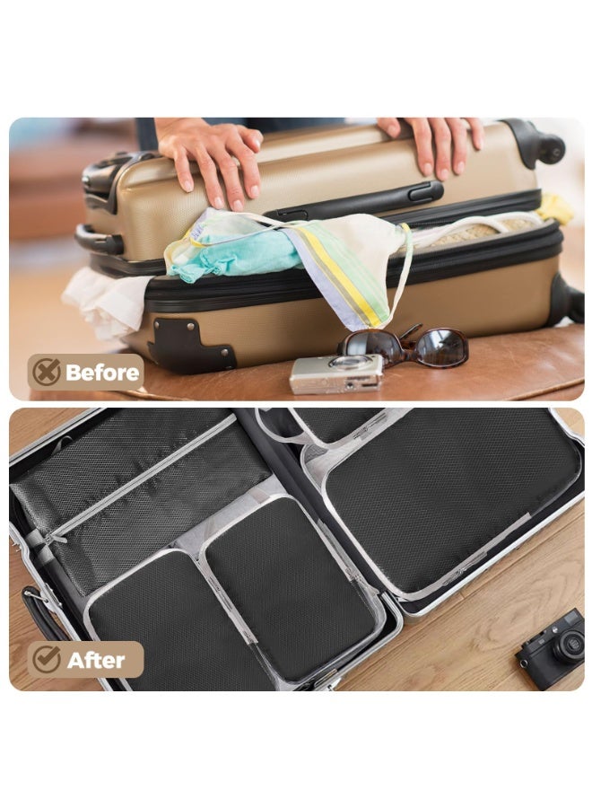 9-Piece Travel Organizer Set – Compression Packing Cubes for Suitcase, Clothes Organizer Bags, Shoe Bag, Laundry Bag & Accessories Pouch – Space Saving Luggage Organizer, Black - Image 4
