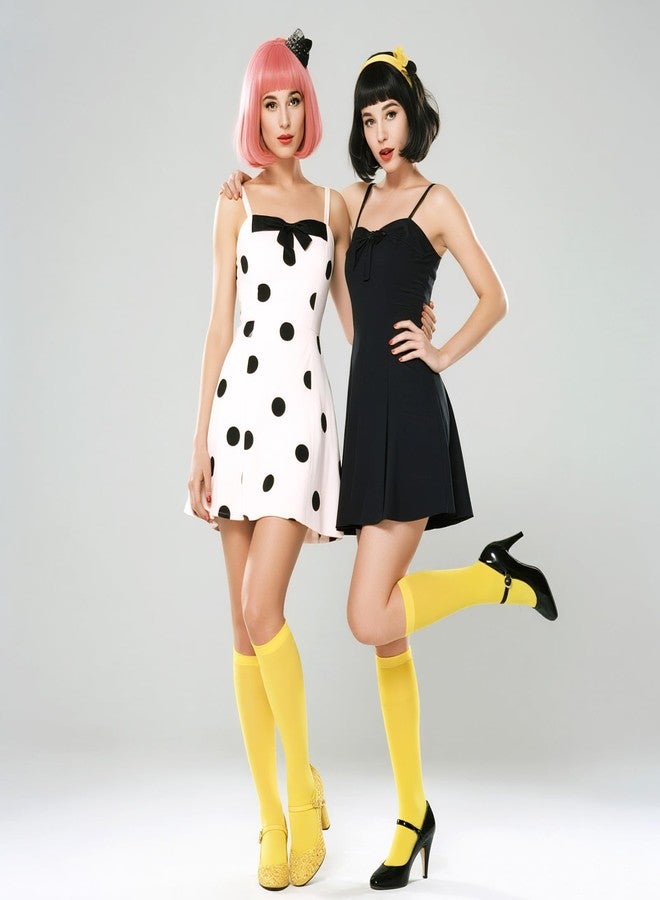 Gvhntk Knee High Socks for Women Girls Long Sock Womens Knee High Socks for Halloween(Yellow) - Image 5