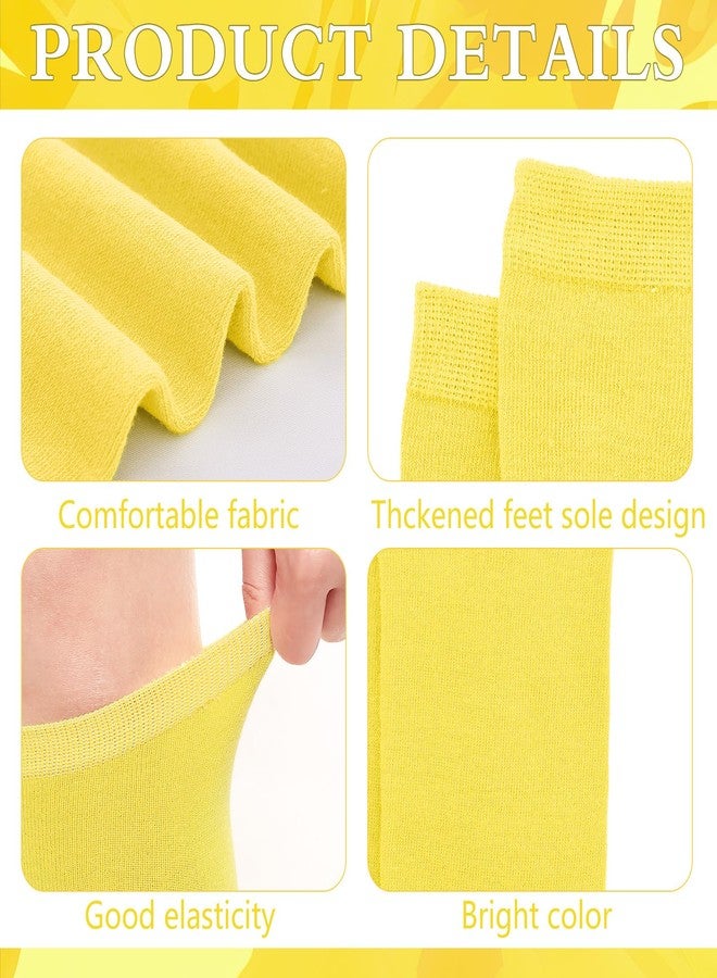 Gvhntk Knee High Socks for Women Girls Long Sock Womens Knee High Socks for Halloween(Yellow) - Image 3