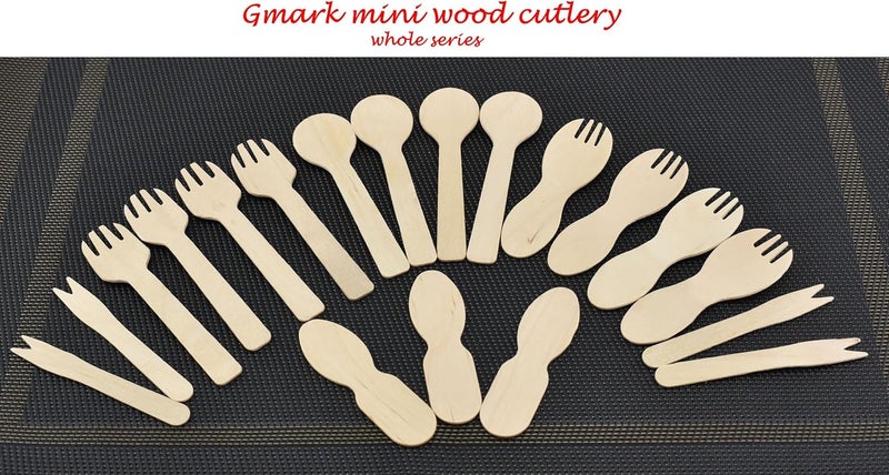 Gmark Wooden Ice Cream Spoons 100pc - Tasting Spoons, Ice Cream Sticks 3 Inches Perfect for Tasting, Sampling, Crafts 100/Bag GM1037 - Image 5