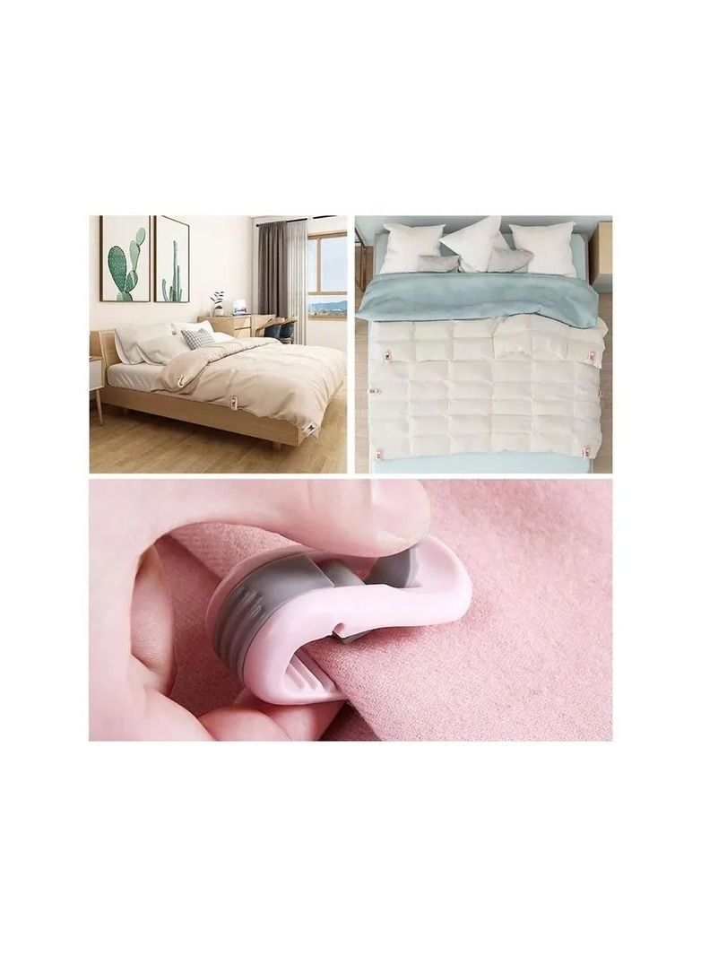 18-Pieces Non-slip Plastic Quilt Blanket Clip,Duvet Quilt Clips Blankets Fastener Clip,Mix Three Colours - Image 3