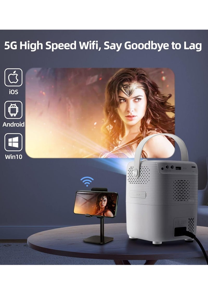BORTONY Mini Projector S10 5G WiFi Portable Video Projector 1920x1080P Smart Multimedia Projector 8000 Lumens Bluetooth Home Theater Cinema Movie Projector Support Bluetooth WIFI USB SD Card  - Image 5