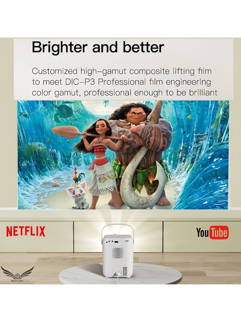 Mini Projector S10 5G WiFi Portable Video Projector 1920x1080P Smart Multimedia Projector 8000 Lumens Bluetooth Home Theater Cinema Movie Projector Support Bluetooth WIFI USB SD Card