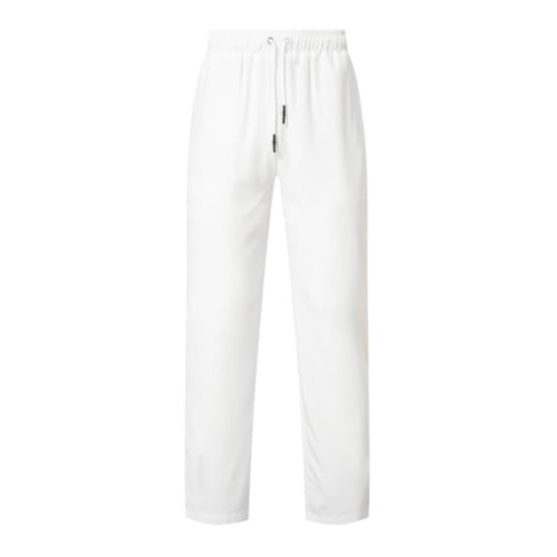 Styli Men White Foil Print Longline Top and Pants Co-Ords S White - Image 5