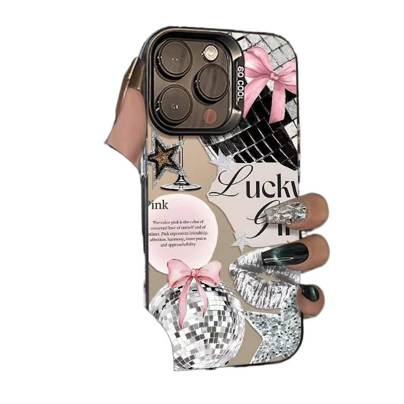 غطاء واقي بPC لـ iPhone 12 مع مقاوم للصدمات وحماية من السقوط مع مقاوم للصدمات مع تصميم فيونكة مع مقاوم للخدش باللون أسود باللون الأسود - Image 2