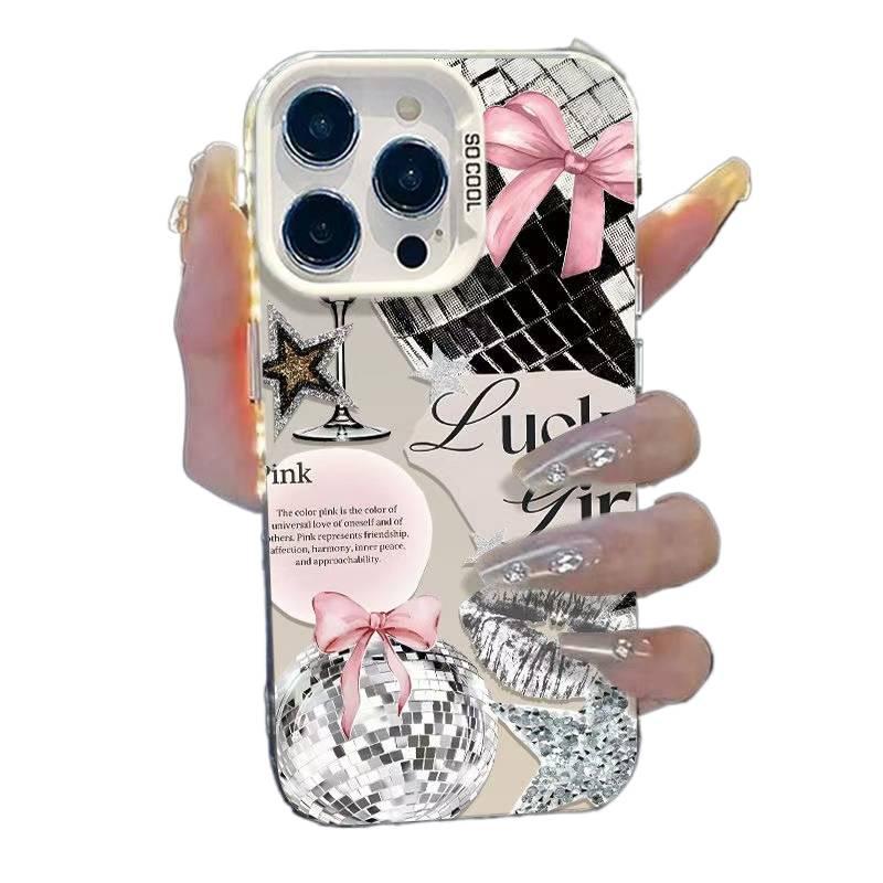 غطاء واقي بPC لـ iPhone 12 مع مقاوم للصدمات وحماية من السقوط مع مقاوم للصدمات مع تصميم فيونكة مع مقاوم للخدش باللون أسود باللون الأسود - Image 5