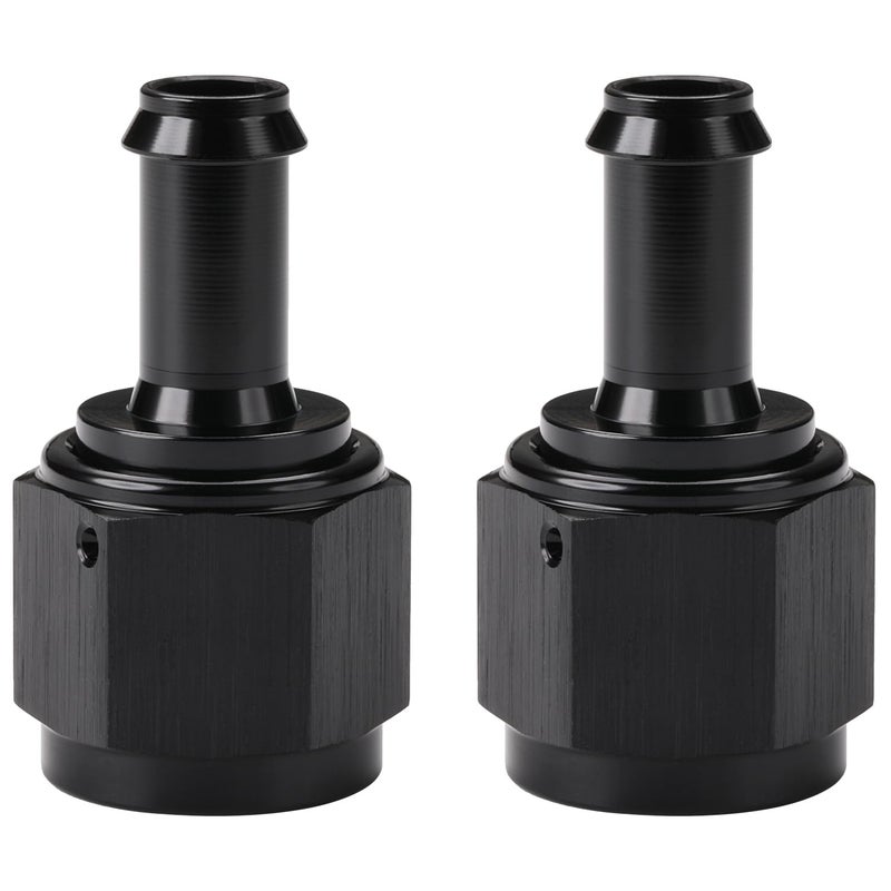 Podavelle 8AN Female to 38 Barb Hose Fitting Adapter Straight Swivel Aluminum Black 2PCS - Image 2