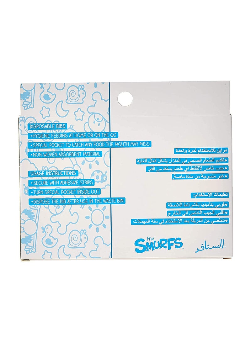 THE SMURFS صندوق من 10 مرايل يمكن التخلص منها من مجموعة سمرف سمرف، عبوة من 2، 20 قطعة، مرايل أطفال يمكن التخلص منها، مرايل أطفال، مرايل سفر للأطفال - Image 2