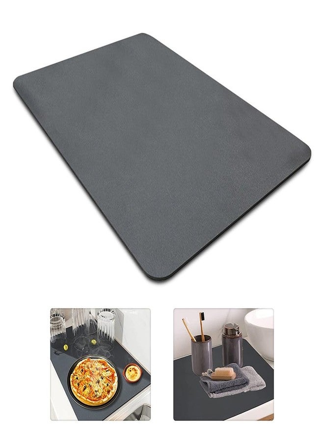 FreshDcart FDCA226 Dish Drying Mat with Rubber Backed Absorbent, Kitchen Counter Top Cushion Pad Tableware Mat for Kitchen Use (30x40cm Black Pack of 1) - Image 1