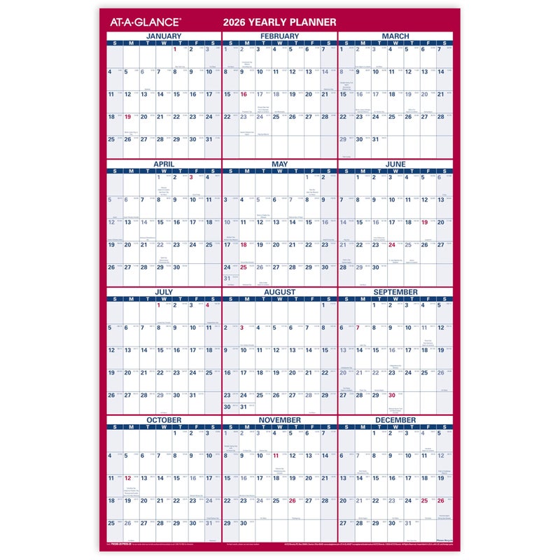 AT-A-GLANCE 2026 Erasable Calendar, Dry Erase Wall Planner, 36" x 24", Large, Vertical-Horizontal, Reversible (PM26B2826) - Image 5