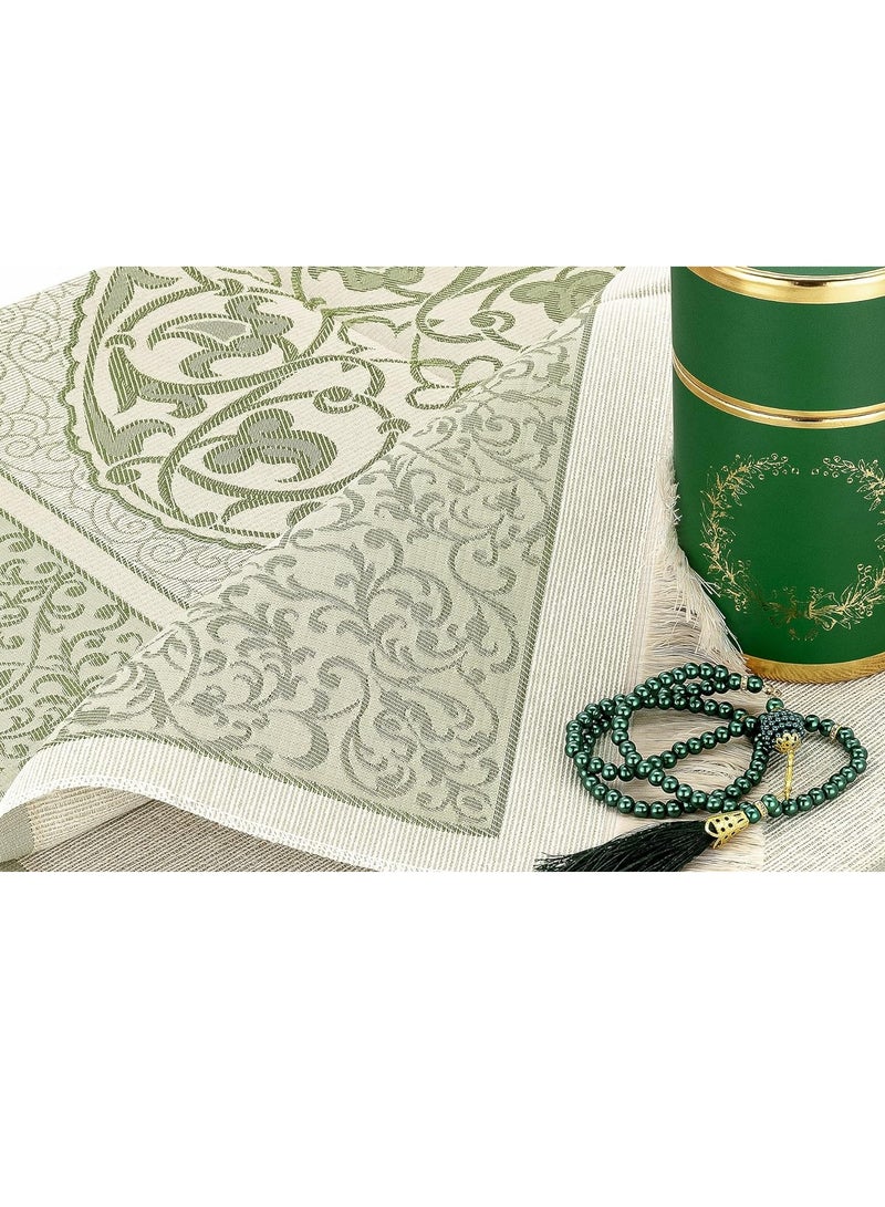 DubaiGallery Muslim Prayer Rug - Islamic Turkish Prayer Rugs - Great Ramadan Gifts - Prayer Mat for Women and Men-Islam Carpet-Portable Muslims Mats-Praying Rugs Islam with Beads-Gift Prayer Beads 99 - Image 4