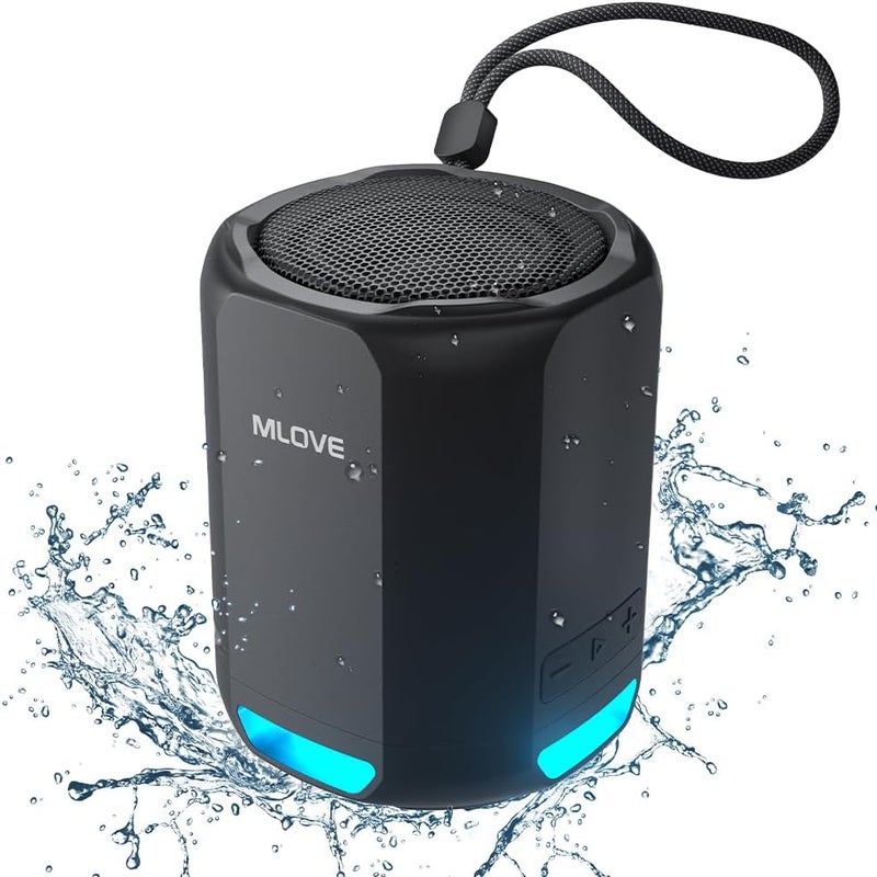 MLOVE P1 Portable Bluetooth Speaker 12 Watts Music Box with Powerful Sound and Colourful Lights 12 Hours Playtime Waterproof Dustproof TWS for Party - Image 1