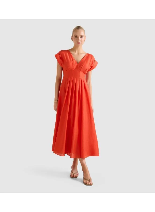 Forever New Alessandra Tuck Detail Midi Dress
