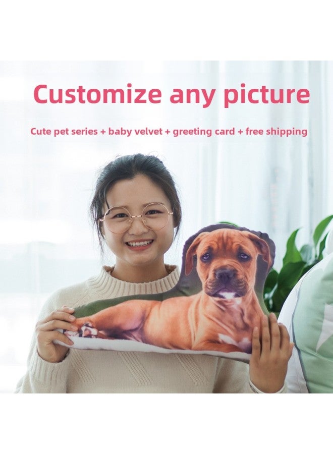 Animal Pet Gift Special-shaped Pillow LOGO Creative Pillow To Map To Map Photos Adorable Pet Cat And Dog Special-shaped-Height:40cm Double-sided - Image 2