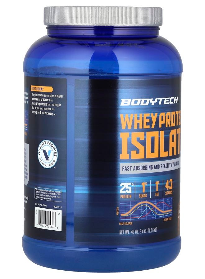 BODYTECH عزل بروتين مصل اللبن بنكهة الشوكولاتة الغنية 3 أرطال (1.36 كجم) - Image 2