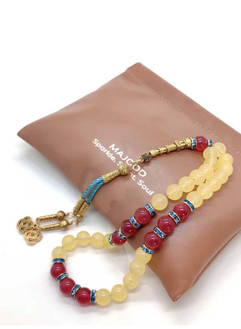 موجود 33 خرزة صلاة من اليشم الطبيعي/تسبيح/10 ملم - Image 2