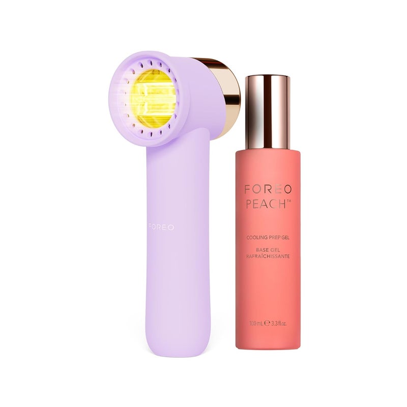 FOREO PEACH 2 go Bundle -Travel-friendly IPL Hair Removal Device + Calming & Hydrating IPL PEACH Cooling Prep Gel - Permanent Hair Removal - Body & Face - Lavander