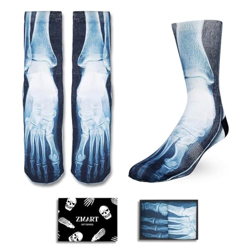 Zmart Spooky Skeleton Socks - Halloween Horror Gifts for Men, Women & Teens - Image 1