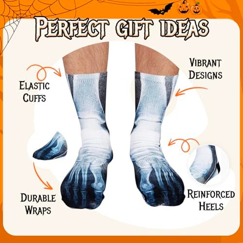 Zmart Spooky Skeleton Socks - Halloween Horror Gifts for Men, Women & Teens - Image 2